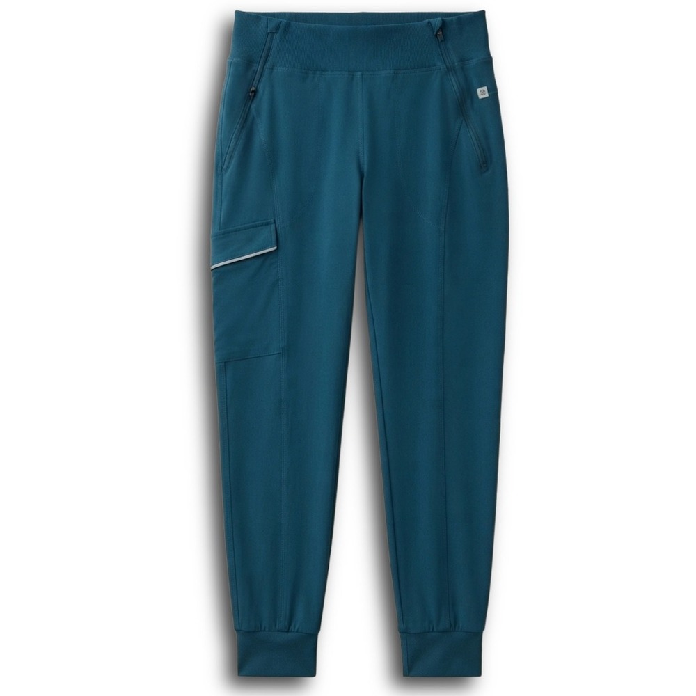All in Motion Womens High-Rise Cargo Joggers Teal Blue Size S CK110A